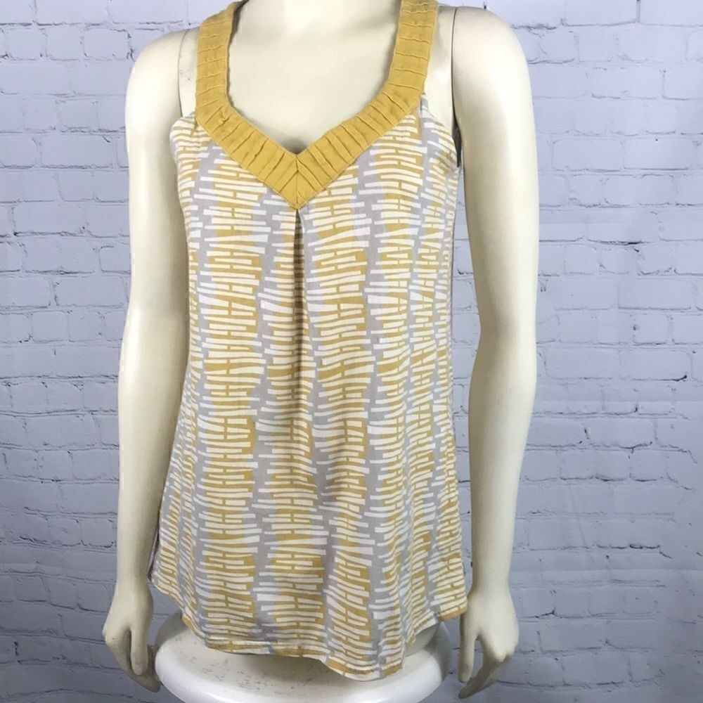 Fossil Tank Top printed in Gold Gray White Size M
